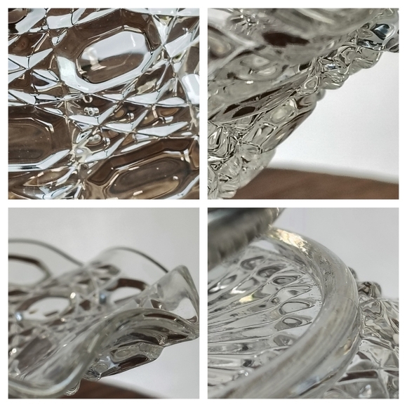 Glass Tidbit Tray Candy Dish W Silver Plated Handle England Jewelry Display Dish - Picture 5 of 16